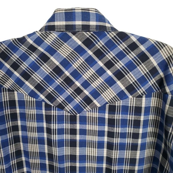 Wrangler Western Mens Size L Shirt Country Pearl Snap Long Sleeve Rodeo Cowboy - Picture 7 of 7